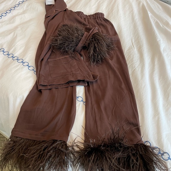 Sleeper Two-Piece Feather-Trim Party Pajama Set - Picture 3 of 3